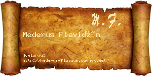 Mederus Flavián névjegykártya